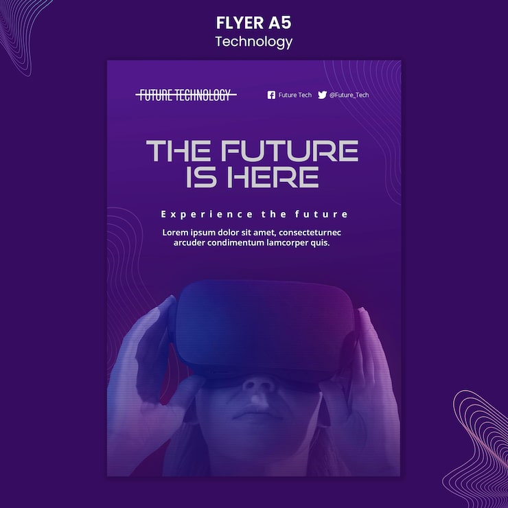 Gratis PSD virtual reality flyer skabelon
