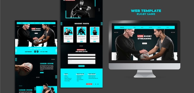 Gratis PSD webdesignmal for rugbyspill