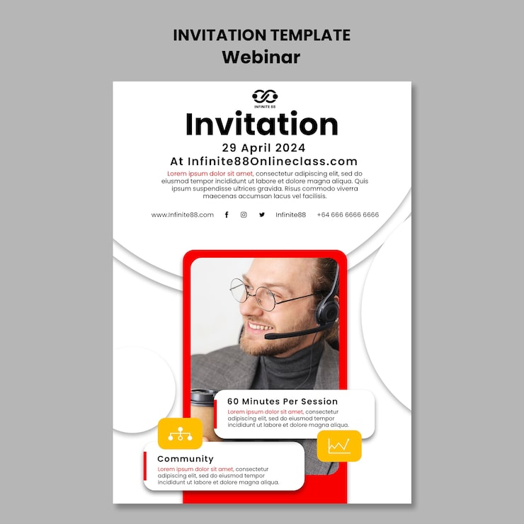 Gratis PSD webinar læringskoncept invitationsskabelon