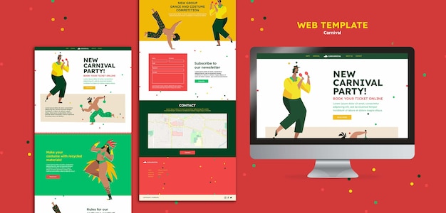 Gratis PSD webkarnevalmal i flat design