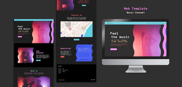 Gratis PSD webmal for musikkonsert