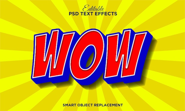 Gratis PSD wow-teksteffekt i tegneseriestil