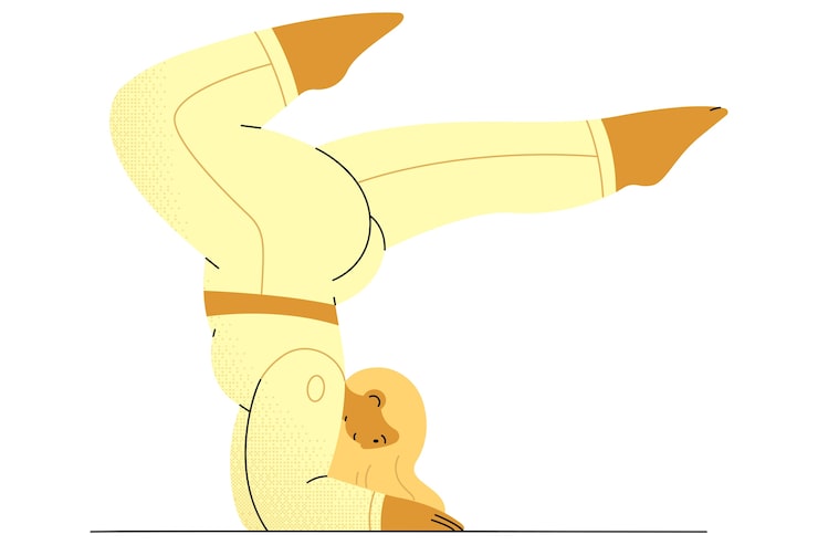 Gratis PSD yoga posering teckning