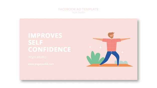 Gratis PSD yoga studio-mal med flatt design