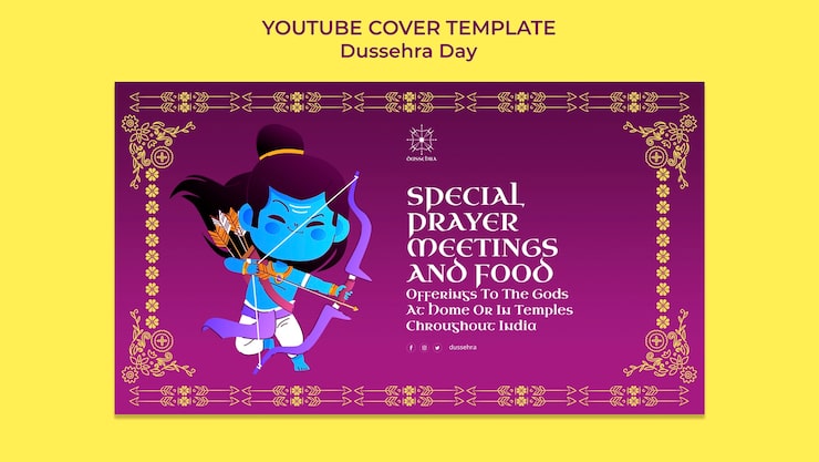 Gratis PSD youtube-cover for dussehra-feiring