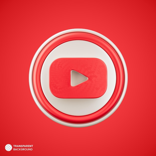 Gratis PSD youtube-logoikon isoleret 3d-rendering illustration