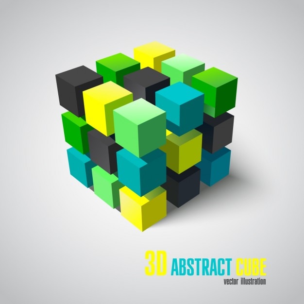 Gratis Vektor 3d-abstrakt terning