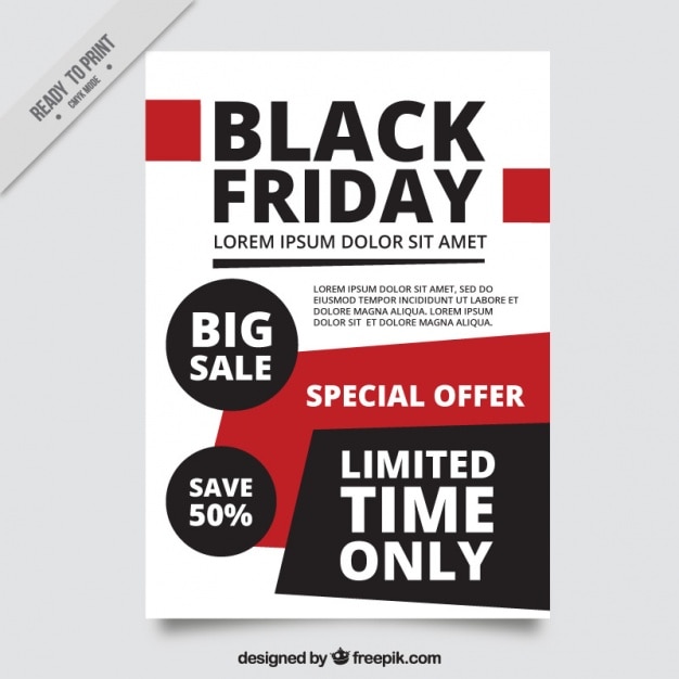 Gratis Vektor abstrakt black friday brochure