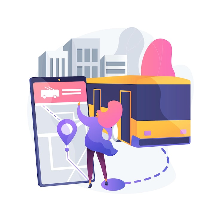 Gratis Vektor abstrakt konceptillustration av autonom kollektivtrafik
