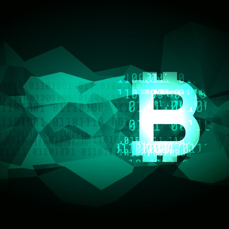 Gratis Vektor abstrakt kryptovaluta bitcoin symbol design