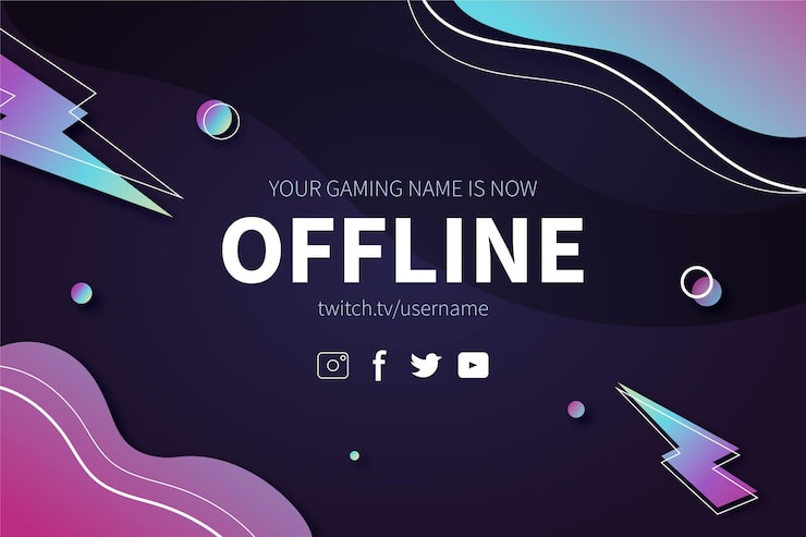 Gratis Vektor abstrakt offline twitch banner