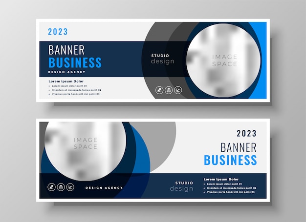 Gratis Vektor abstrakta cirkelaffärsbanners modern mall