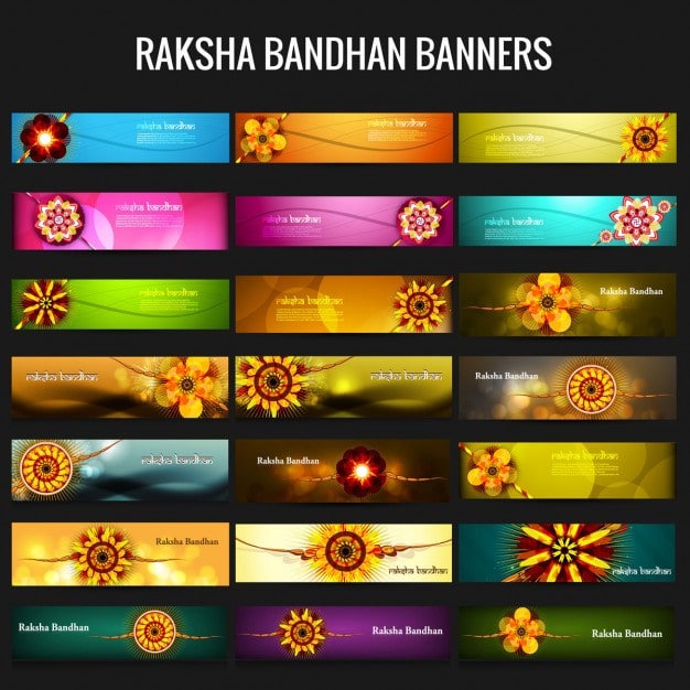 Gratis Vektor abstrakta raksha bandhan-banners set