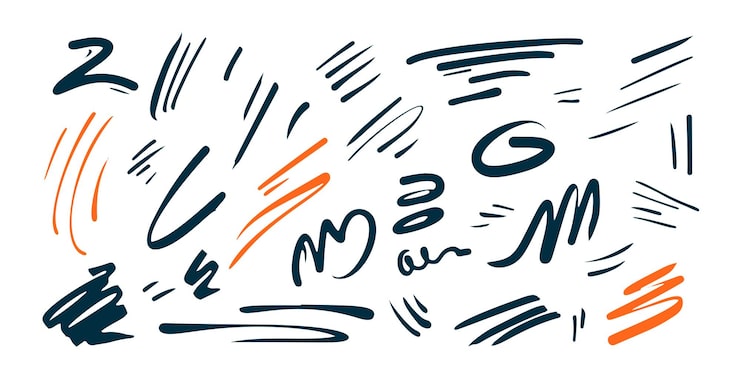 Gratis Vektor abstrakte svungne linjer i doodle-kunst