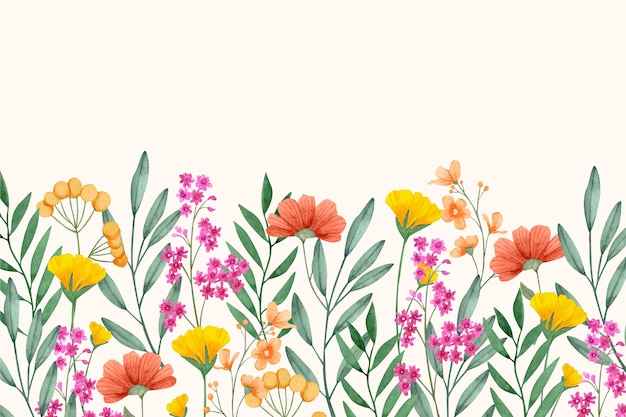 Gratis Vektor akvarel vilde blomster baggrund