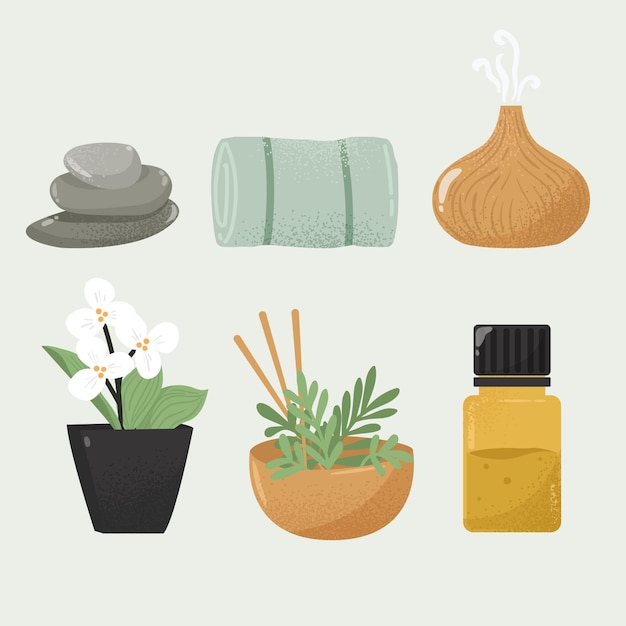 Gratis Vektor aromaterapi element sæt