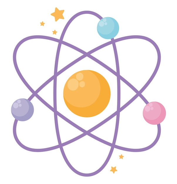 Gratis Vektor atom med stjerner