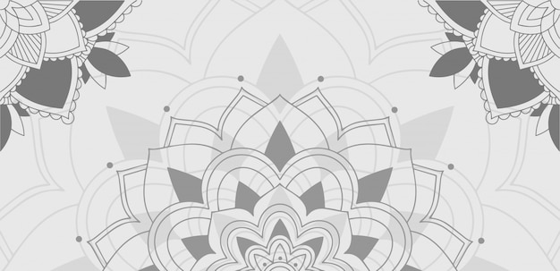 Gratis Vektor baggrundsmønster af mandala i grå