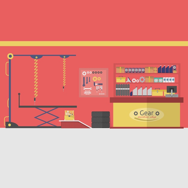 Gratis Vektor bakgrundsdesign för garage