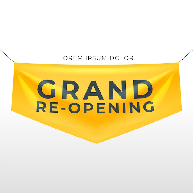 Gratis Vektor bannertema til stor genåbning