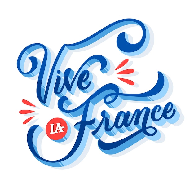 Gratis Vektor bastille day tekst koncept