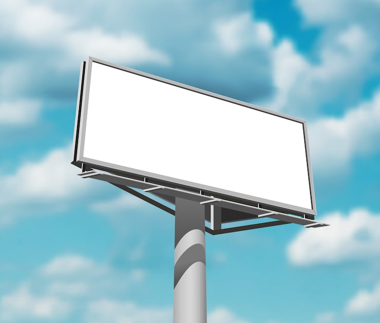 Gratis Vektor billboard mod himmel baggrund dags billede