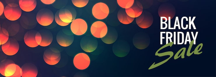 Gratis Vektor black friday udsalgsbanner med bokeh-lys