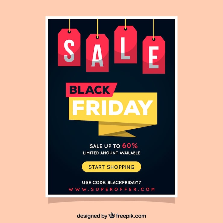 Gratis Vektor black friday udsalgsbrochure