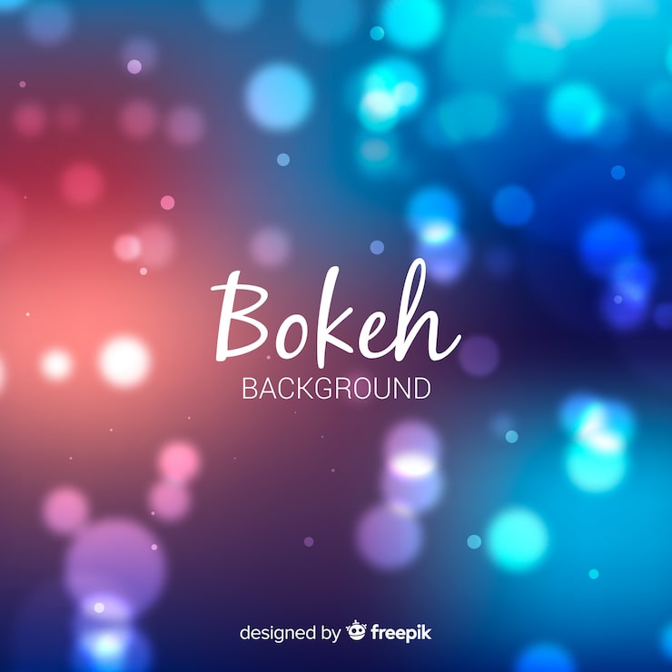 Gratis Vektor blåt bokeh baggrundskoncept
