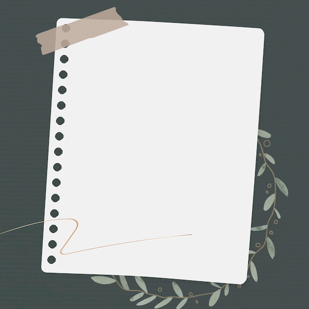 Gratis Vektor blomstret notespapir skabelon