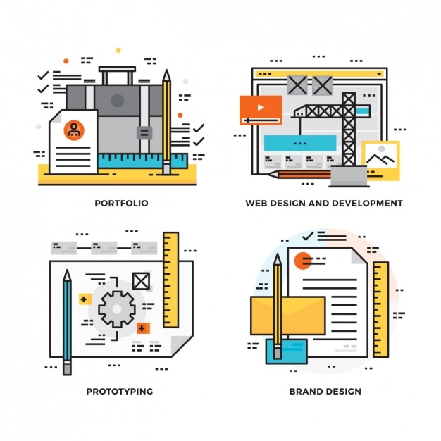 Gratis Vektor branddesignproces