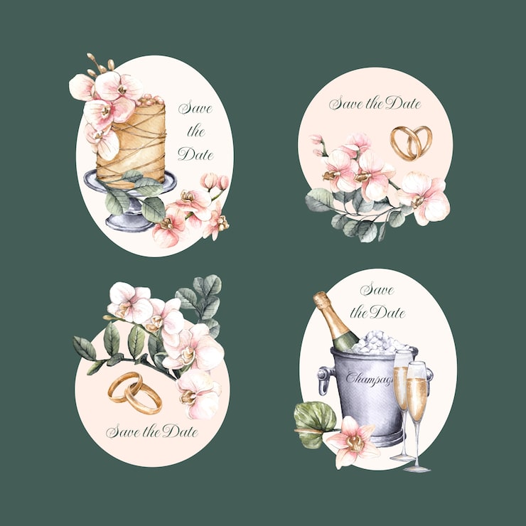 Gratis Vektor bryllupsskabelon design
