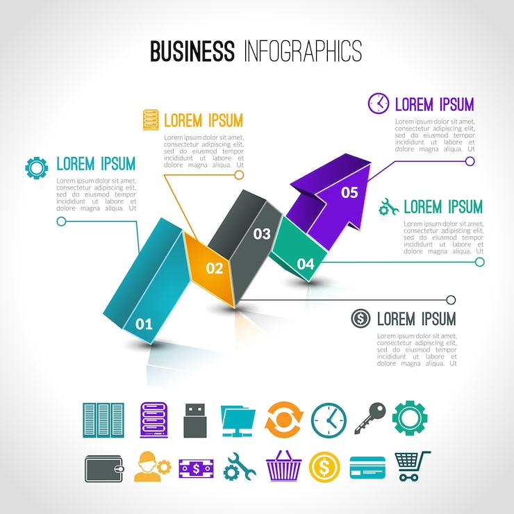 Gratis Vektor business diagrammer infografik