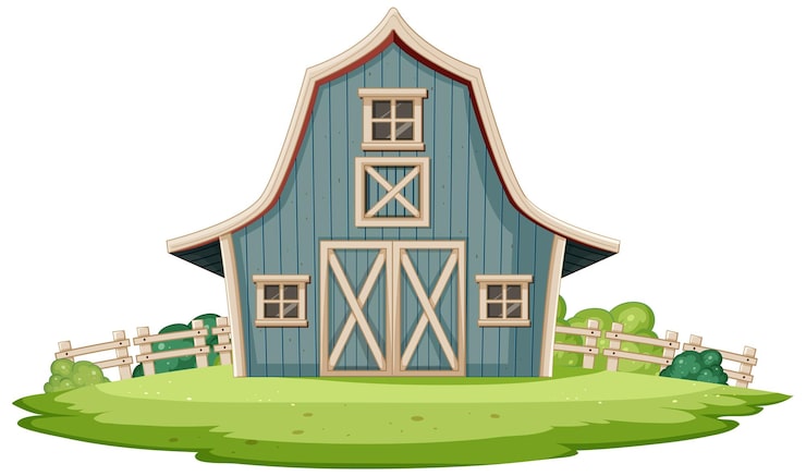 Gratis Vektor charmig landsbygdslada illustration