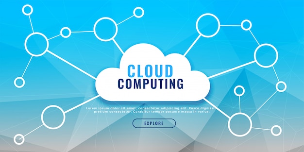 Gratis Vektor cloud computing banner design koncept