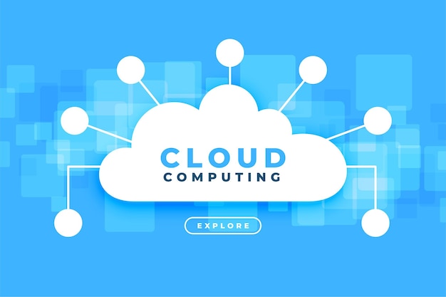 Gratis Vektor cloud computing med netværkspunkter