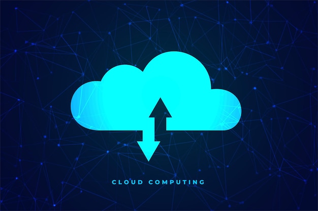 Gratis Vektor cloud computing teknologi koncept dataoverførsel