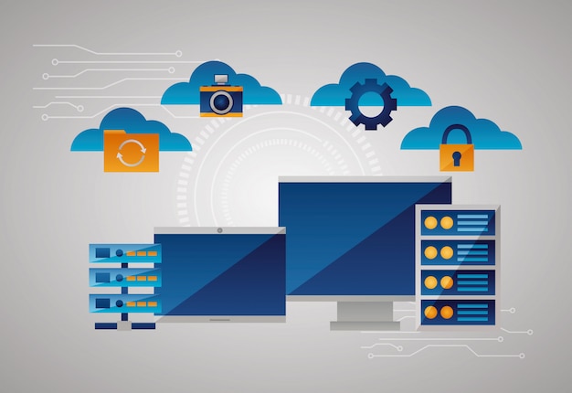 Gratis Vektor cloudcomputing-koncept