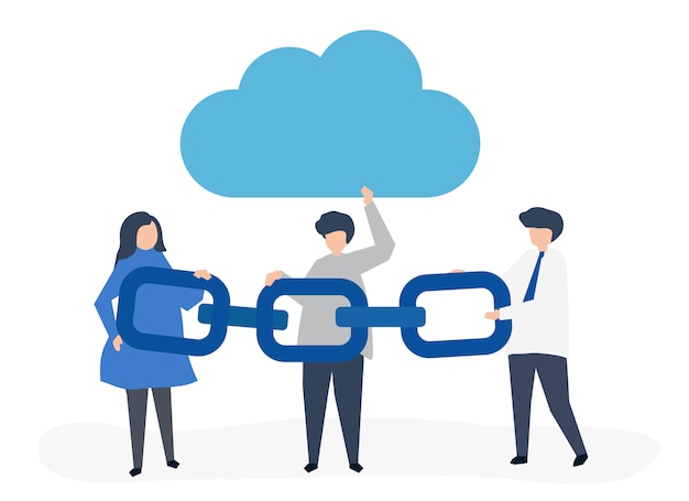 Gratis Vektor cloudcomputing-koncept