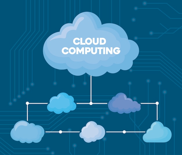 Gratis Vektor cloudcomputing