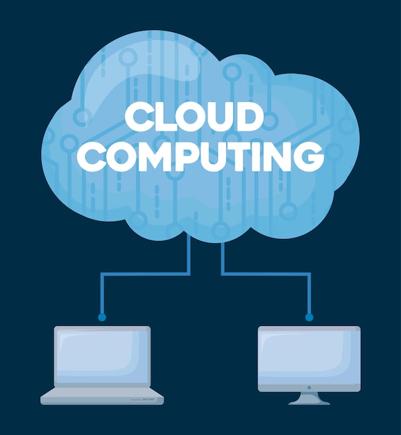 Gratis Vektor cloudcomputing