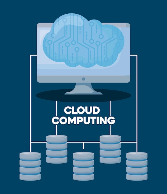 Gratis Vektor cloudcomputing