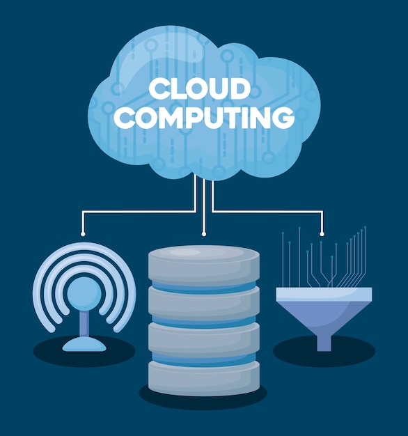 Gratis Vektor cloudcomputing