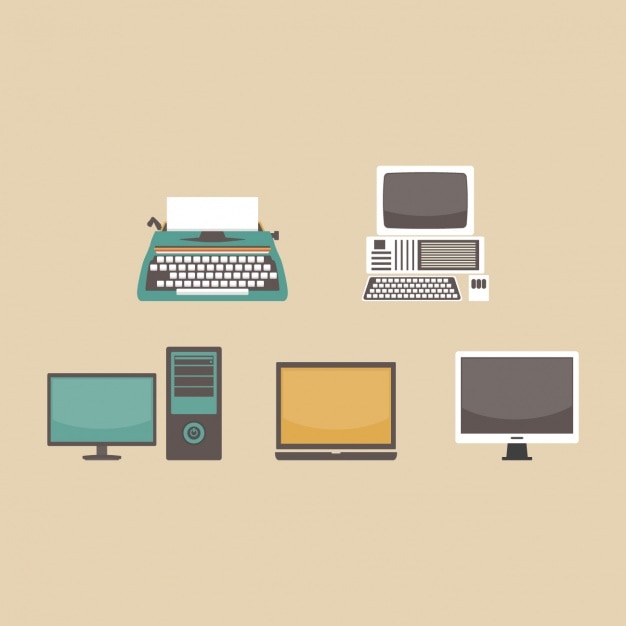 Gratis Vektor computer evolution design