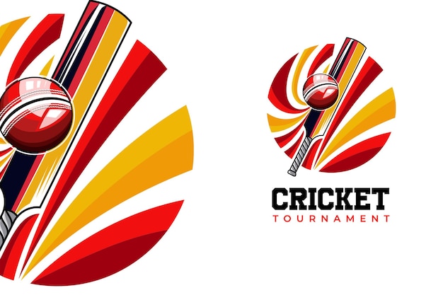 Gratis Vektor cricket tournament vactor logotypdesign