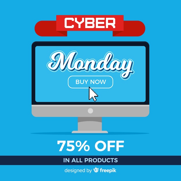 Gratis Vektor cyber mandag rabat