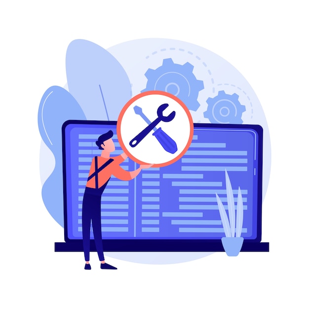 Gratis Vektor datatjänst abstrakt konceptillustration