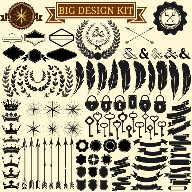 Gratis Vektor designelementer samling