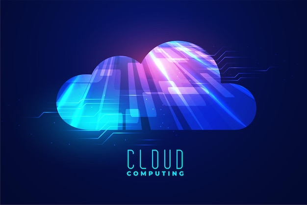 Gratis Vektor digital cloud computing teknologi