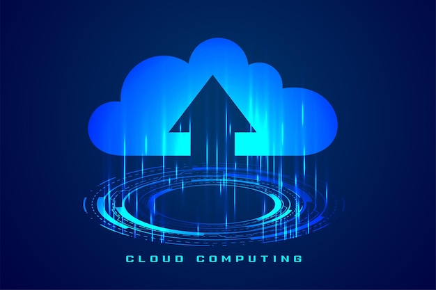 Gratis Vektor digital web cloud computing baggrund for online dataoverførsel
